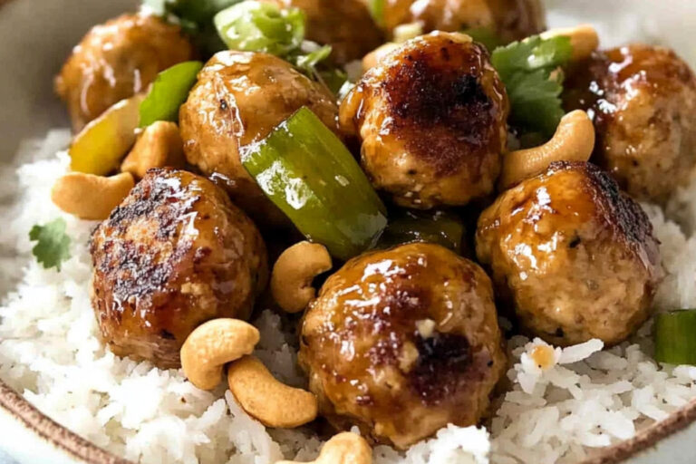Albóndigas de pollo y anacardos