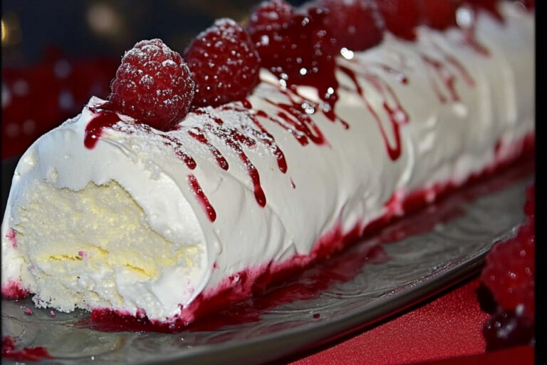 Bûche glacée vanille-framboise