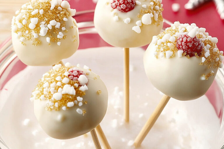 Cake pops de fromage framboises