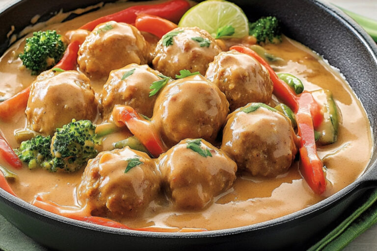 Cazuela de albóndigas de pollo