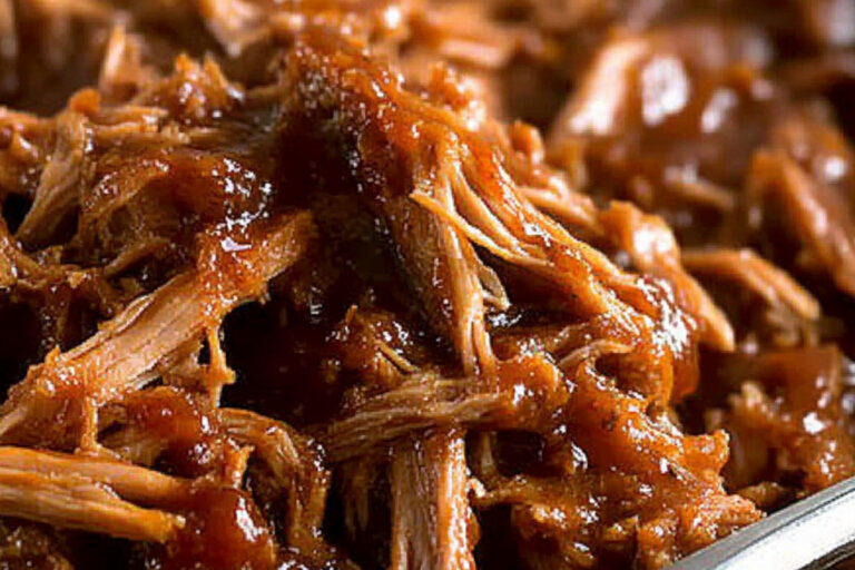 Cerdo desmenuzado con salsa BBQ