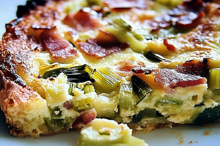 Clafoutis de puerros y lardons