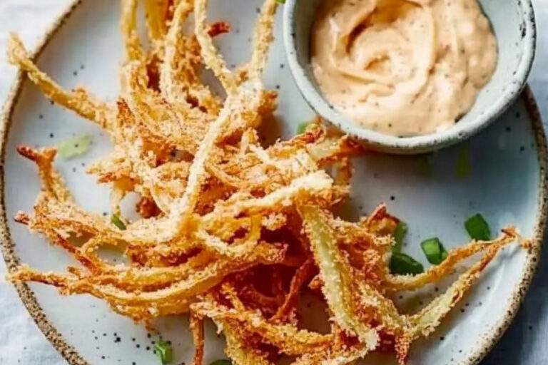 Enokis frits y remoulade