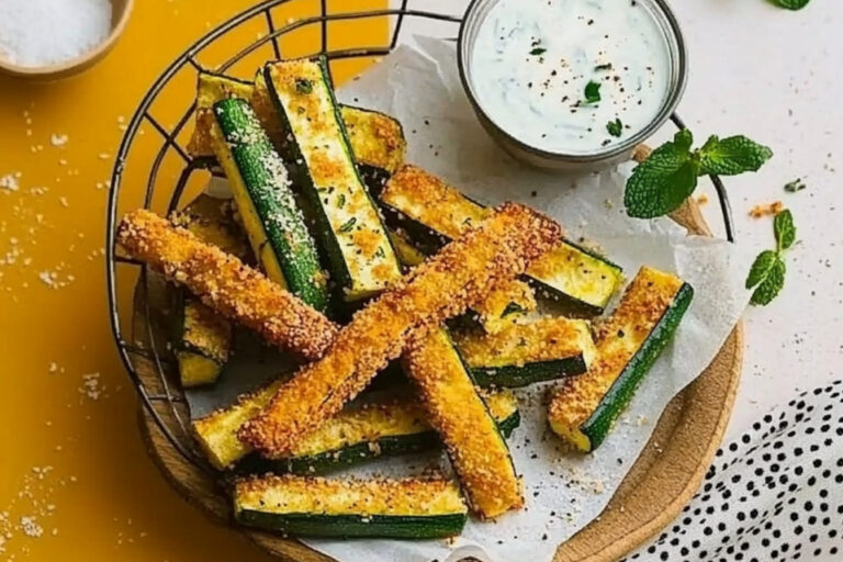 Frites de courgettes panées au parmesan