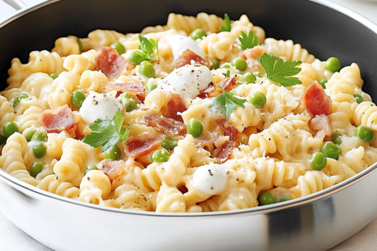 Fusillis cremosos con panceta