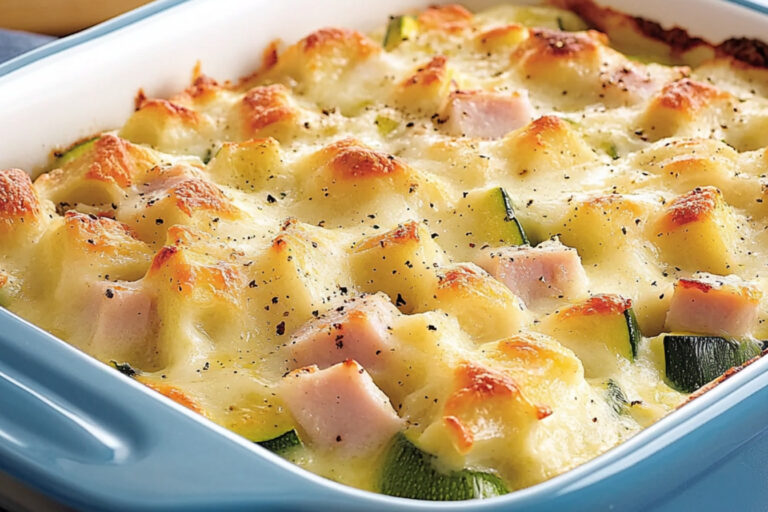 Gratin de jamón y calabacín