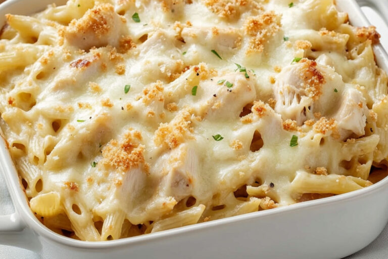 Gratin de pasta con pollo