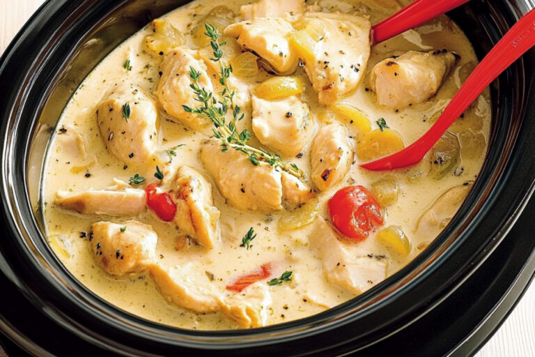 Guiso cremoso de pollo