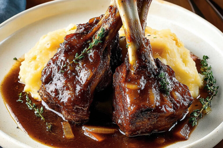 Jarrets d’agneau au vin rouge