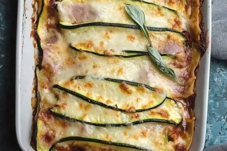 Lasagnes de courgettes au jambon