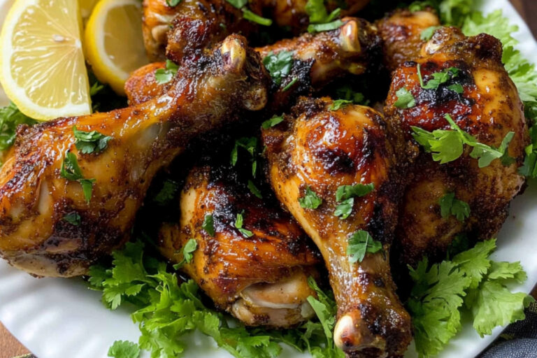 Muslos de pollo marinado a la parrilla
