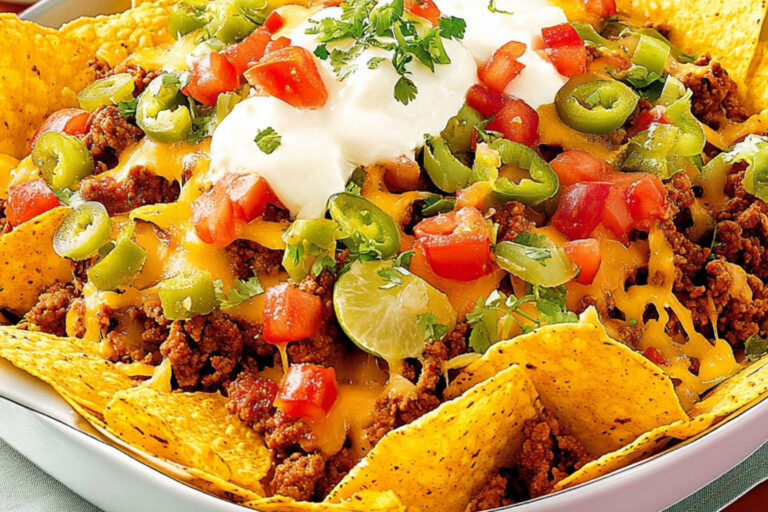 Nachos de carne y verduras