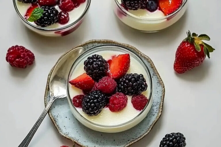 Panna cotta de fruits rouges