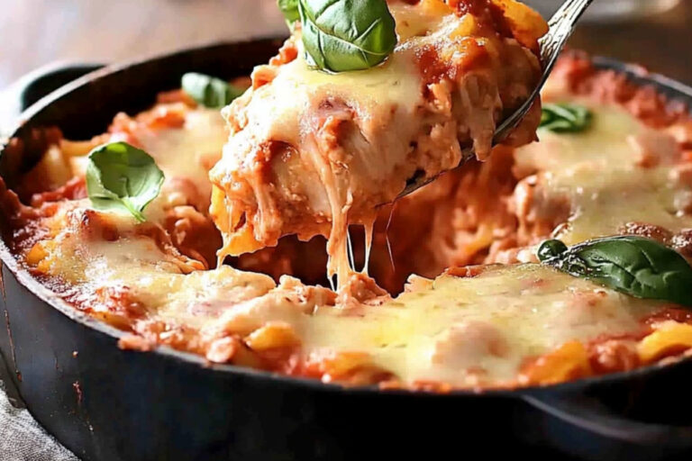 Pasta al horno con pollo y tomate