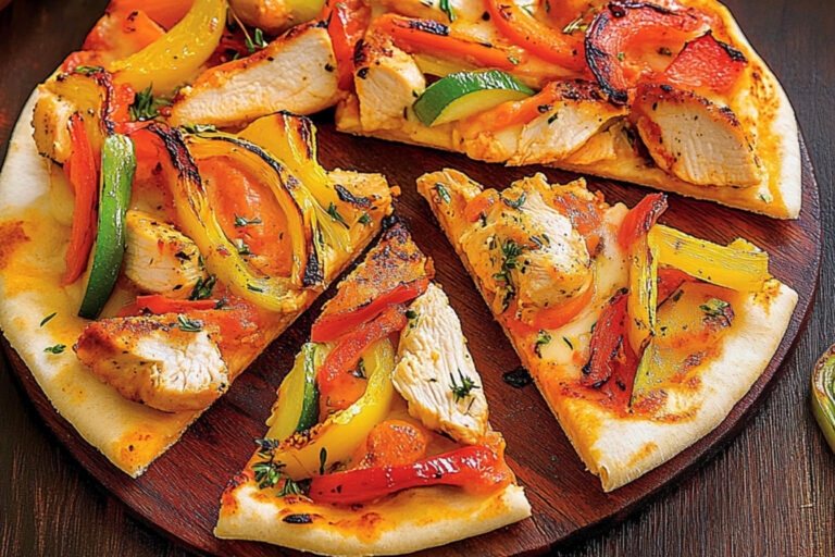 Pizza de pollo shish taouk