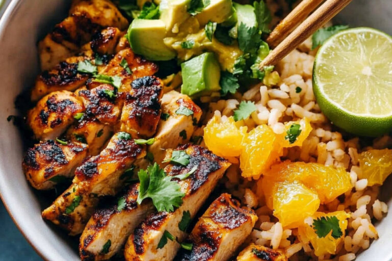 Pollo al cilantro y naranja