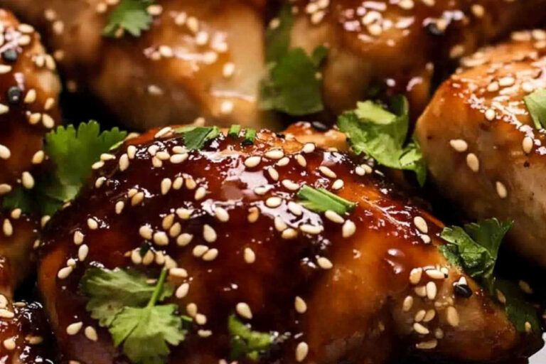 Pollo al horno con miel soja