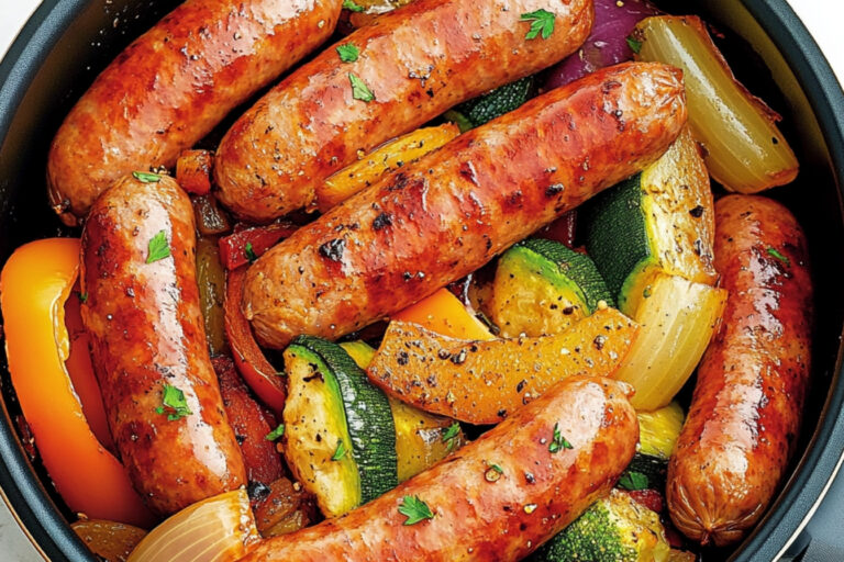 Salchichas italianas y verduras
