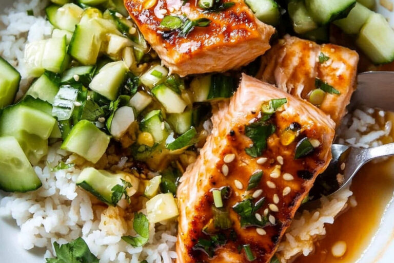Salmón Bang Bang con Salsa de Aguacate