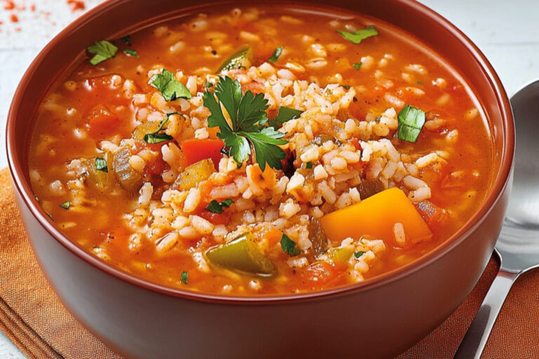 Sopa de pimientos rellenos