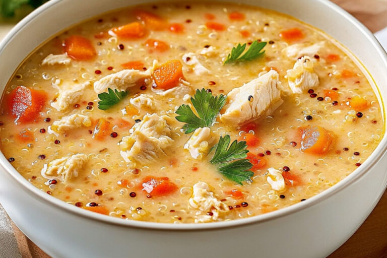 Sopa de pollo y quinoa