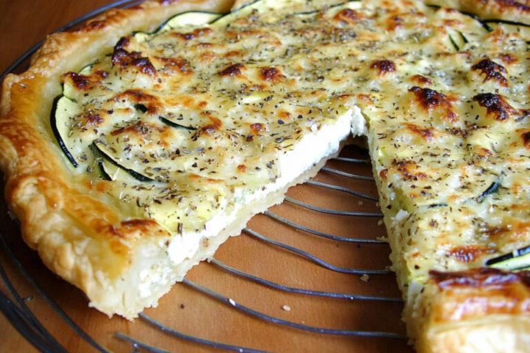 Tarta de calabacín y queso de cabra