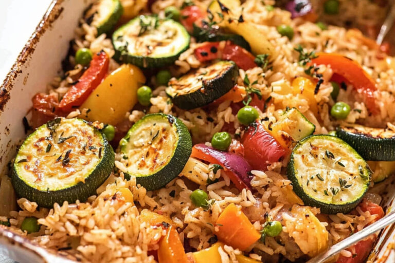 Arroz al horno con verduras irresistibles