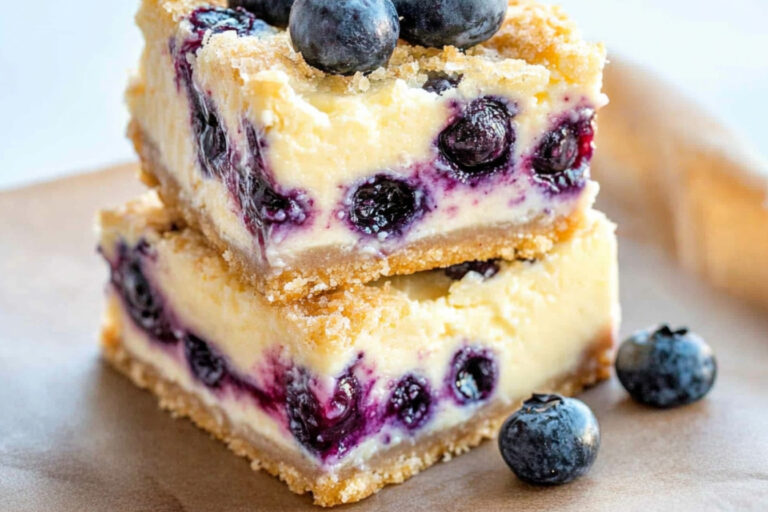 Barritas de cheesecake de arándano