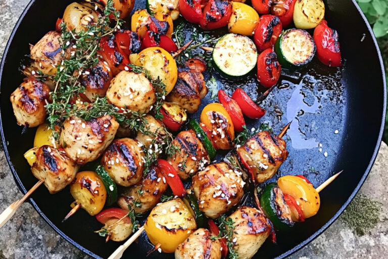 Brochetas de pollo saludables y deliciosas para ti