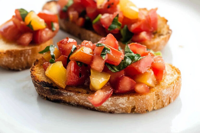 Bruschetta de tomate fresco en minutos