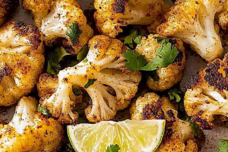 Coliflor asada al chipotle y lima deliciosa