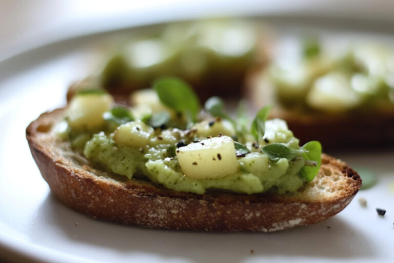 Crostini deliciosos con puré de legumbres
