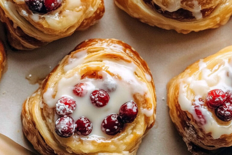 Danishes de queso crema con arándanos azucarados