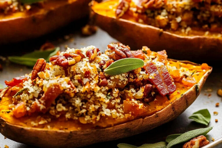 Deliciosa Batata Rellena con Tocino y Nueces