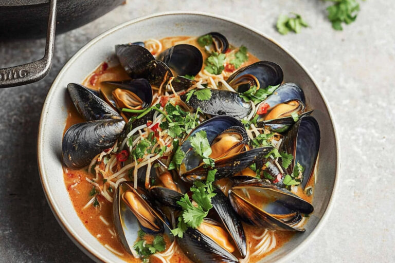 Deliciosa Laksa de Mejillones Ahumados