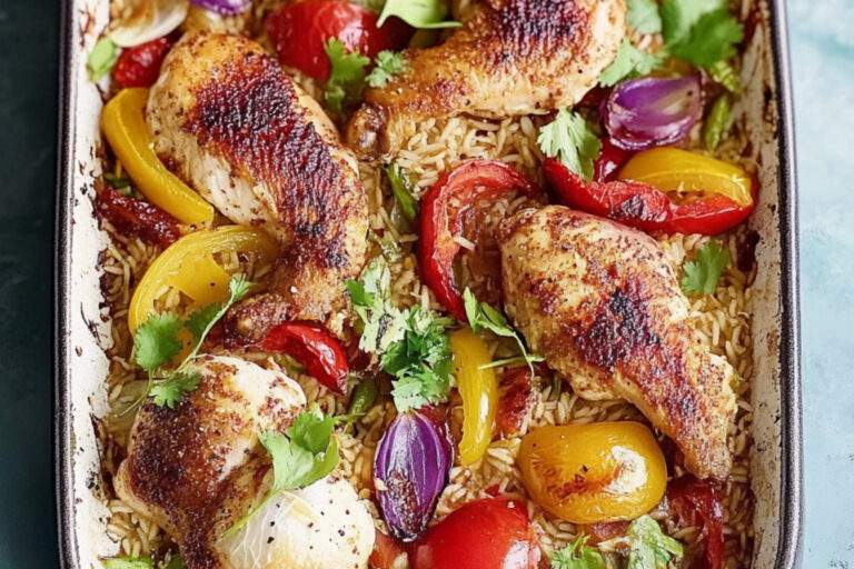 Deliciosa bandeja de pollo cajún al horno