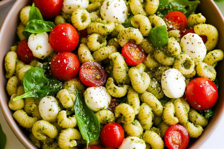 Deliciosa ensalada de pasta pesto en 15 minutos