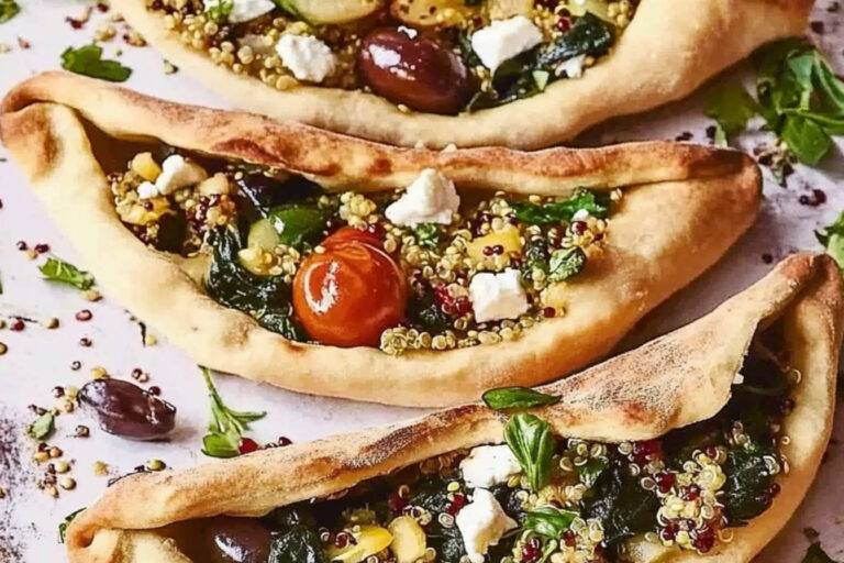Deliciosa flatbread rellena para almuerzos saludables