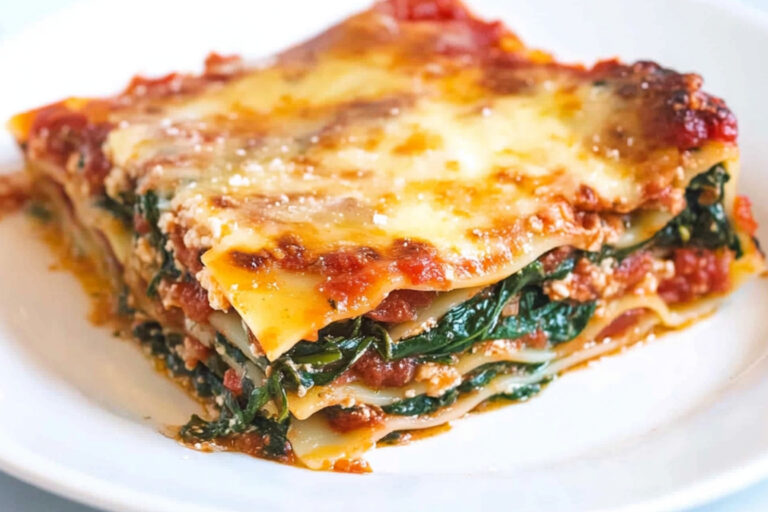 Deliciosa lasaña de espinacas fácil de preparar