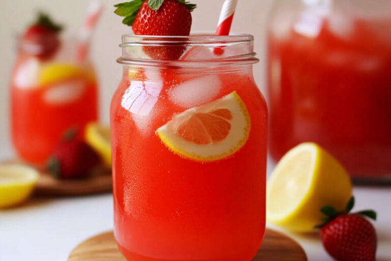 Deliciosa limonada de fresa para disfrutar hoy