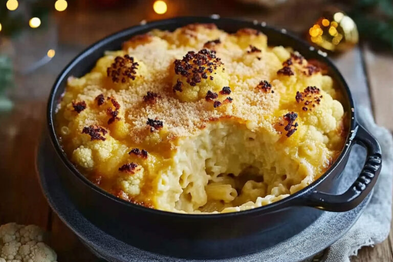 Deliciosa macarronada de coliflor y queso