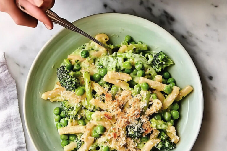 Deliciosa macarrones con queso y vegetales