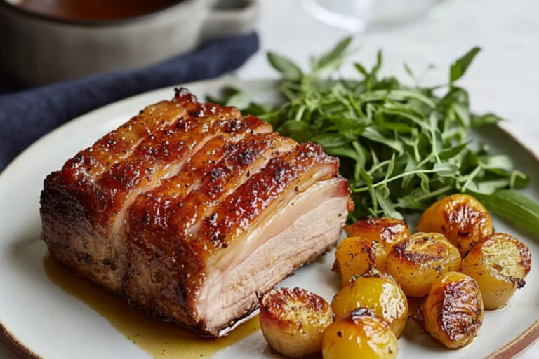 Deliciosa panceta de cerdo al horno perfecta