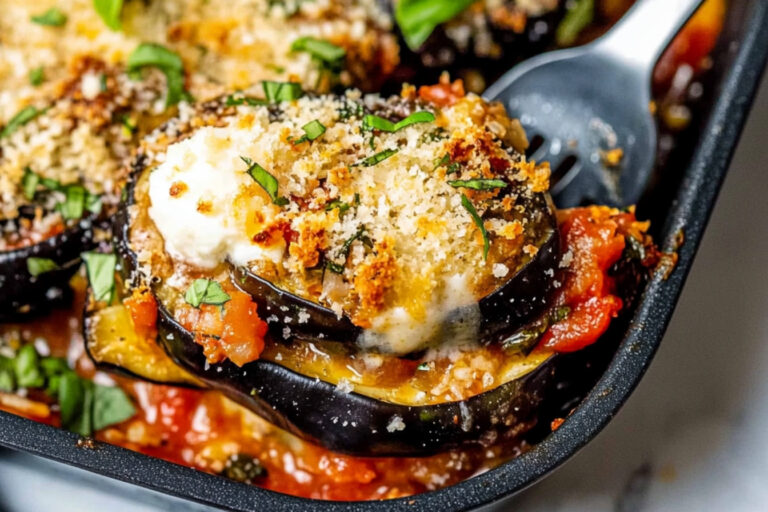 Deliciosa parrillada de berenjenas a la parmesana