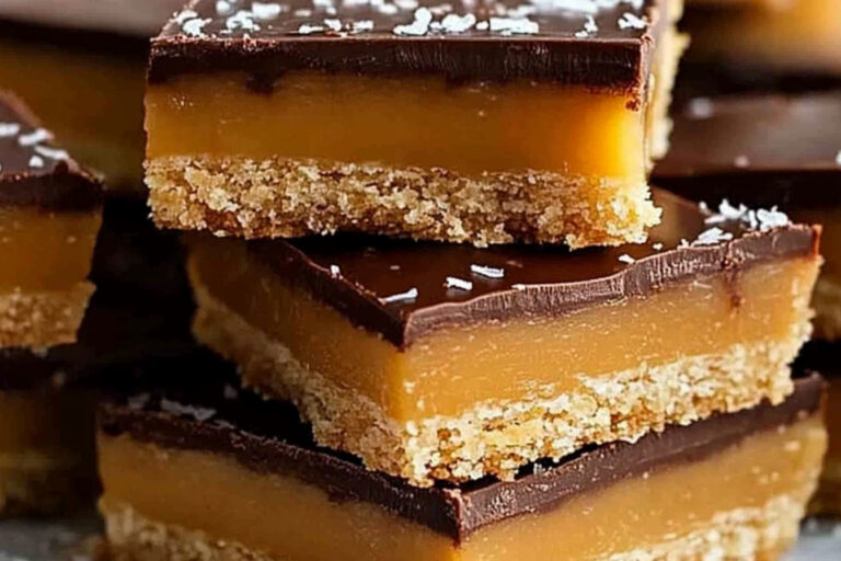 Deliciosa rebanada de caramelo en casa