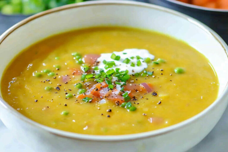 Deliciosa sopa de guisantes partidos en 30 minutos