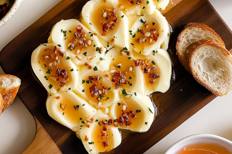 Deliciosa tabla de mantequilla con miel y ajo