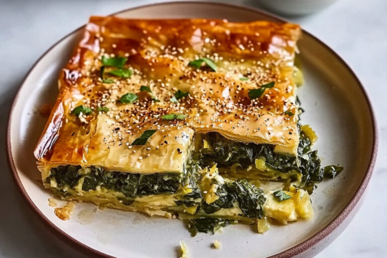 Deliciosa tarta de espinacas, feta y limón