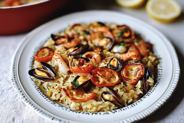 Deliciosa tiella de arroz al horno