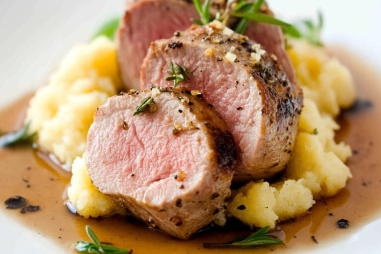 Deliciosa y jugosa carne de cerdo sellada